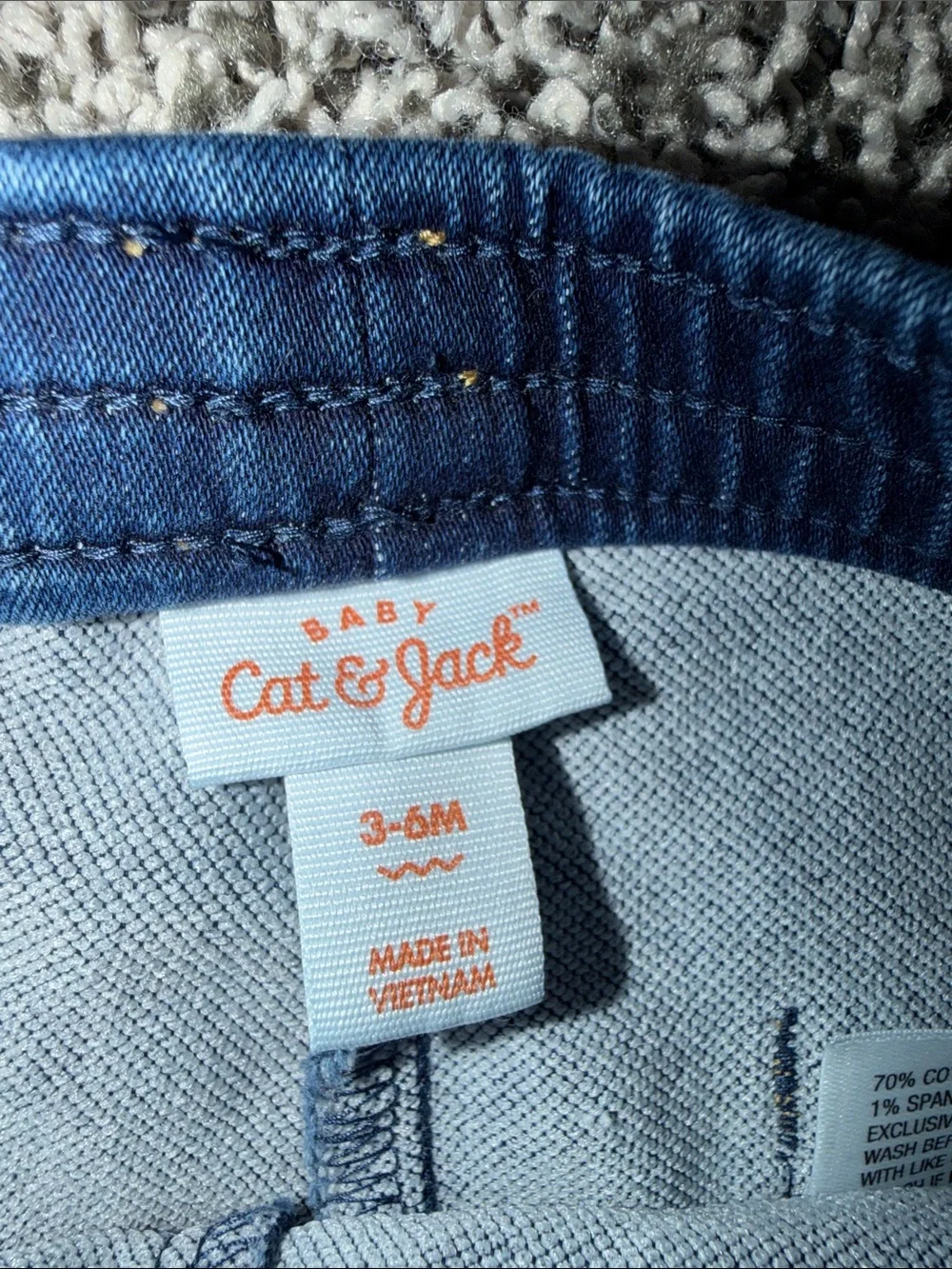 Cat & Jack Dark Blue Denim Jogger Pants with White Drawstring